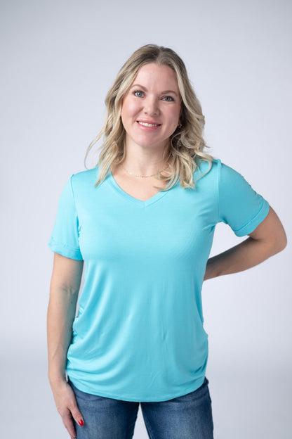 IN STOCK Sophie Top - Aqua Blue FINAL SALE