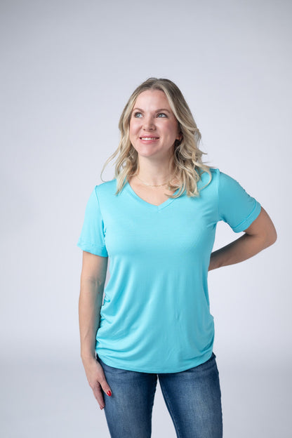 IN STOCK Sophie Top - Aqua Blue FINAL SALE