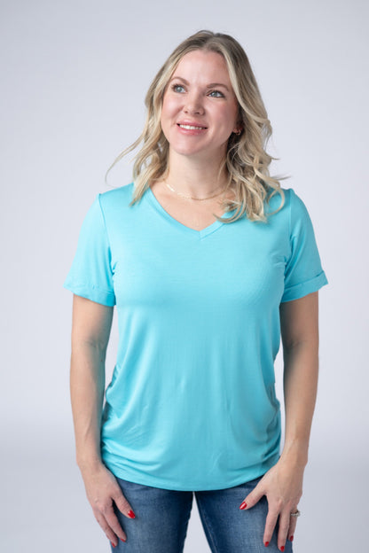 IN STOCK Sophie Top - Aqua Blue FINAL SALE