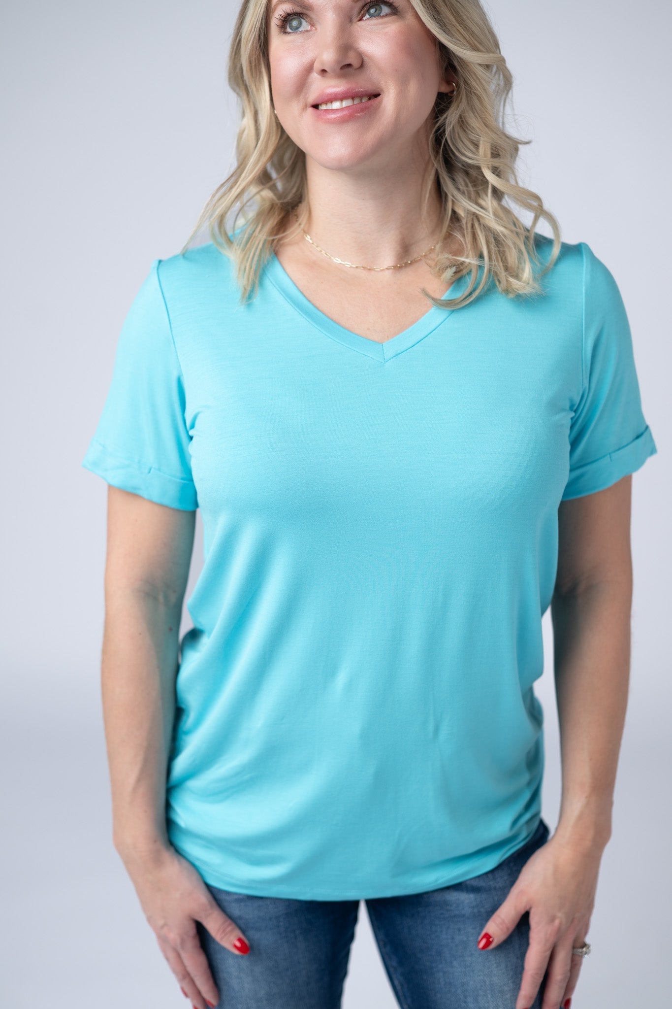IN STOCK Sophie Top - Aqua Blue FINAL SALE