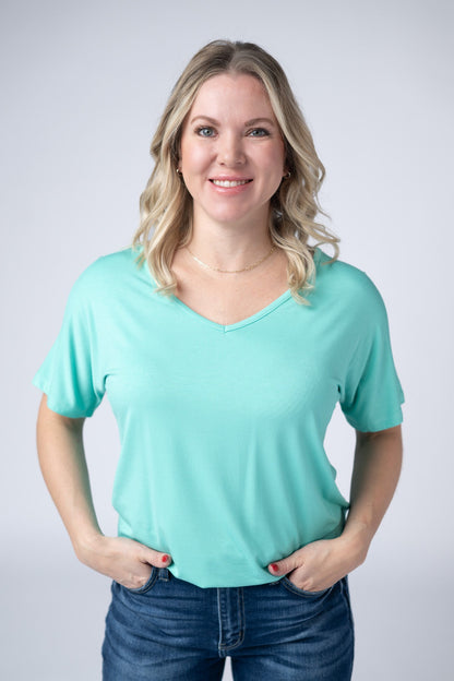 IN STOCK Chloe Cozy Top - Turquoise FINAL SALE
