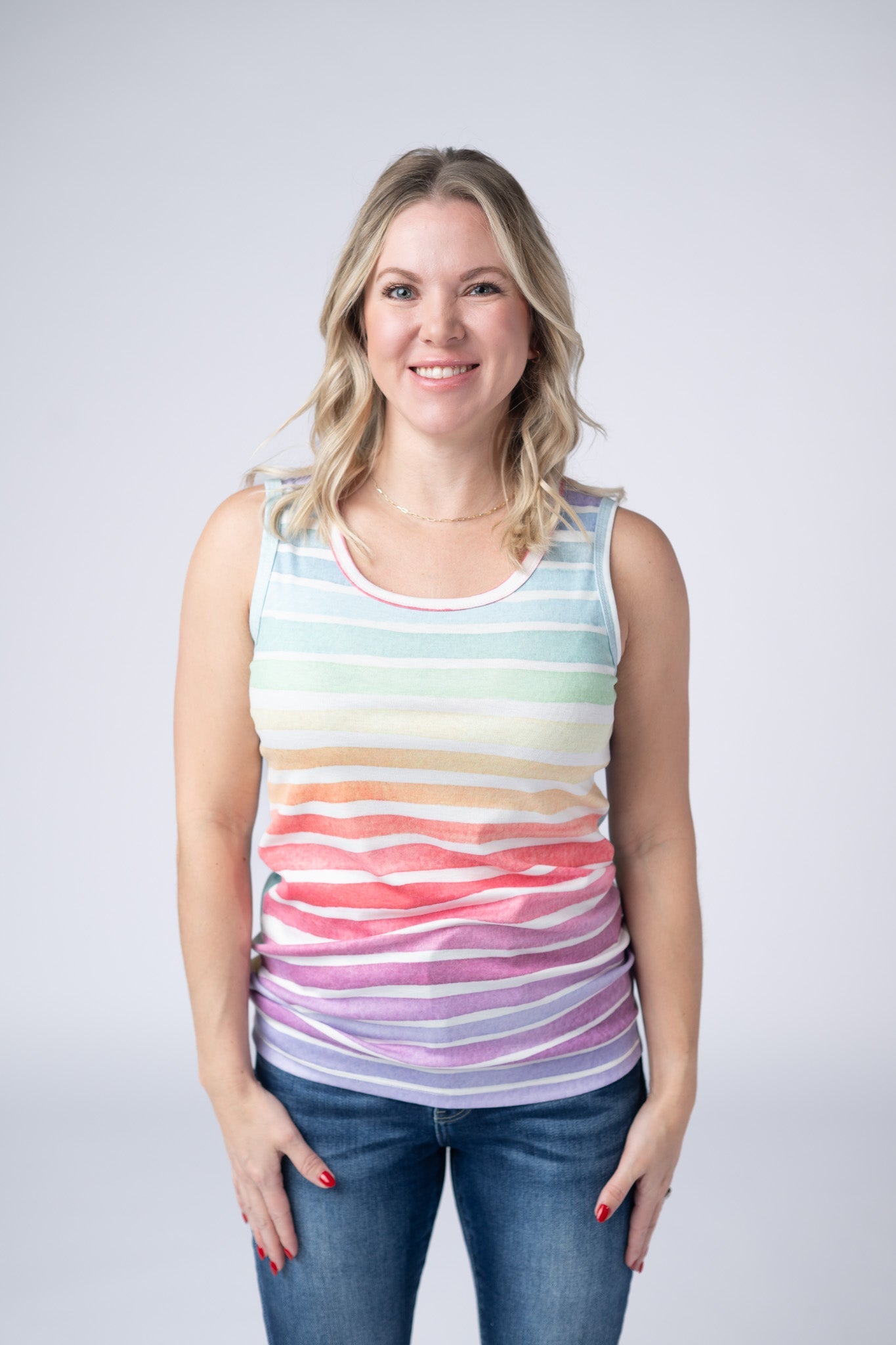 IN STOCK Ava Tank - Rainbow Stripes FINAL SALE