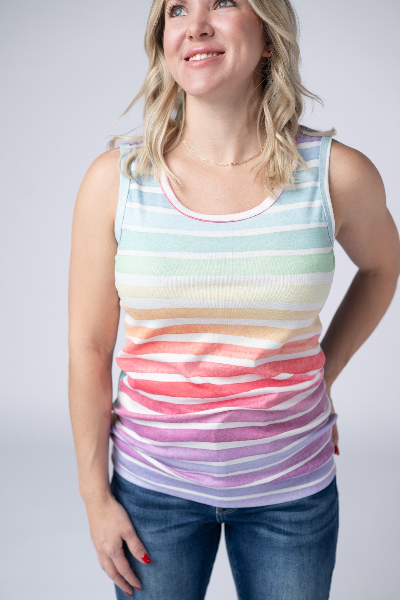 IN STOCK Ava Tank - Rainbow Stripes FINAL SALE