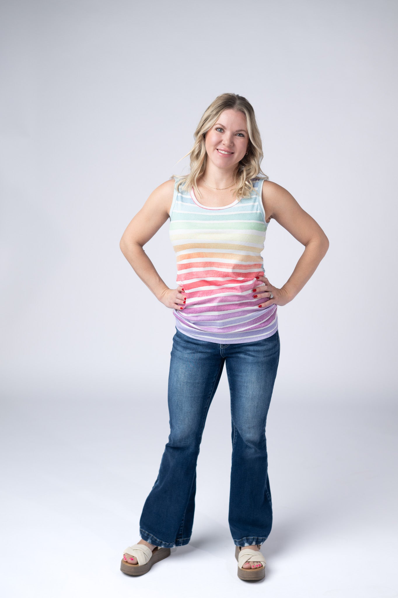 IN STOCK Ava Tank - Rainbow Stripes FINAL SALE