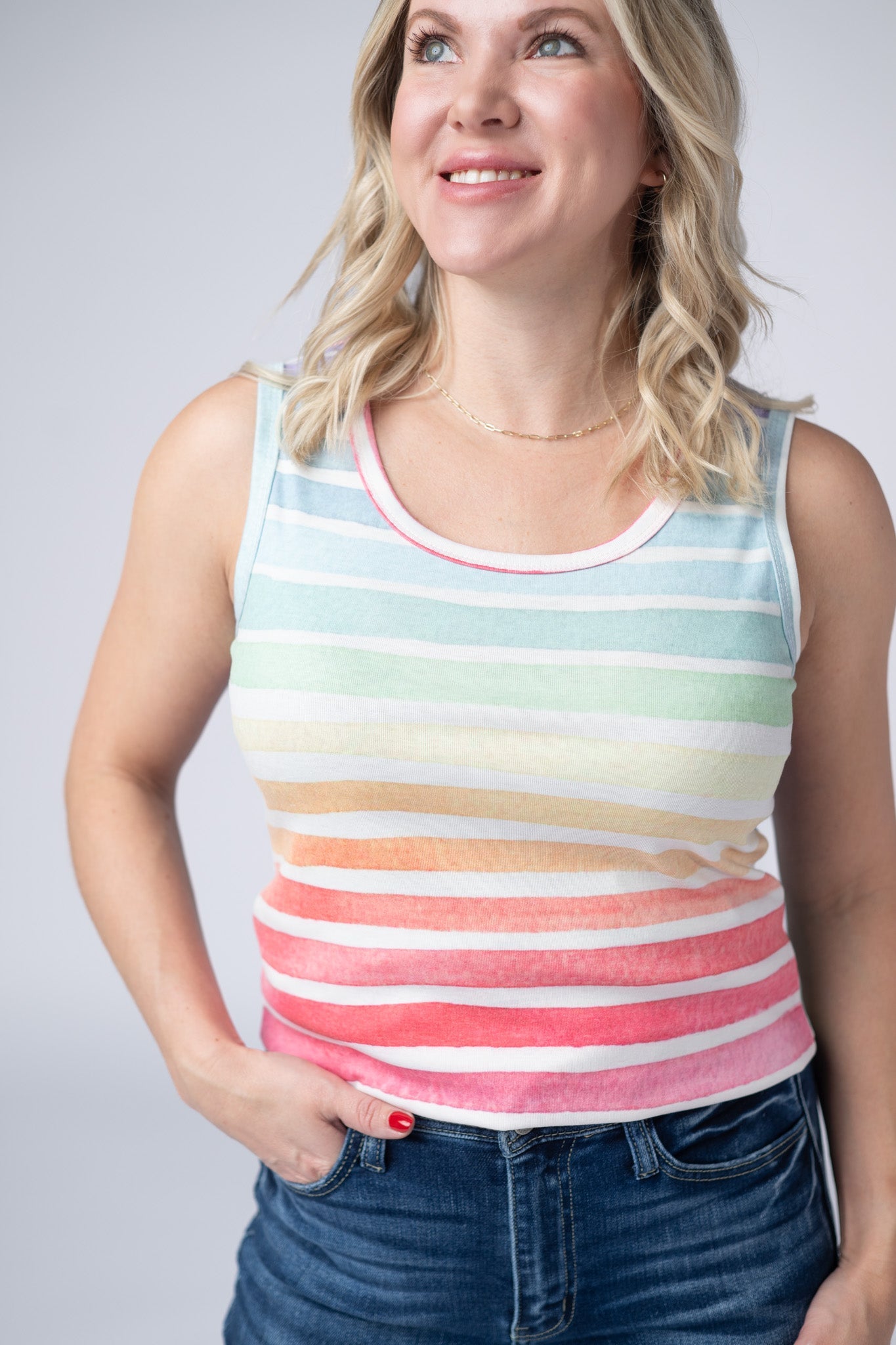 IN STOCK Ava Tank - Rainbow Stripes FINAL SALE