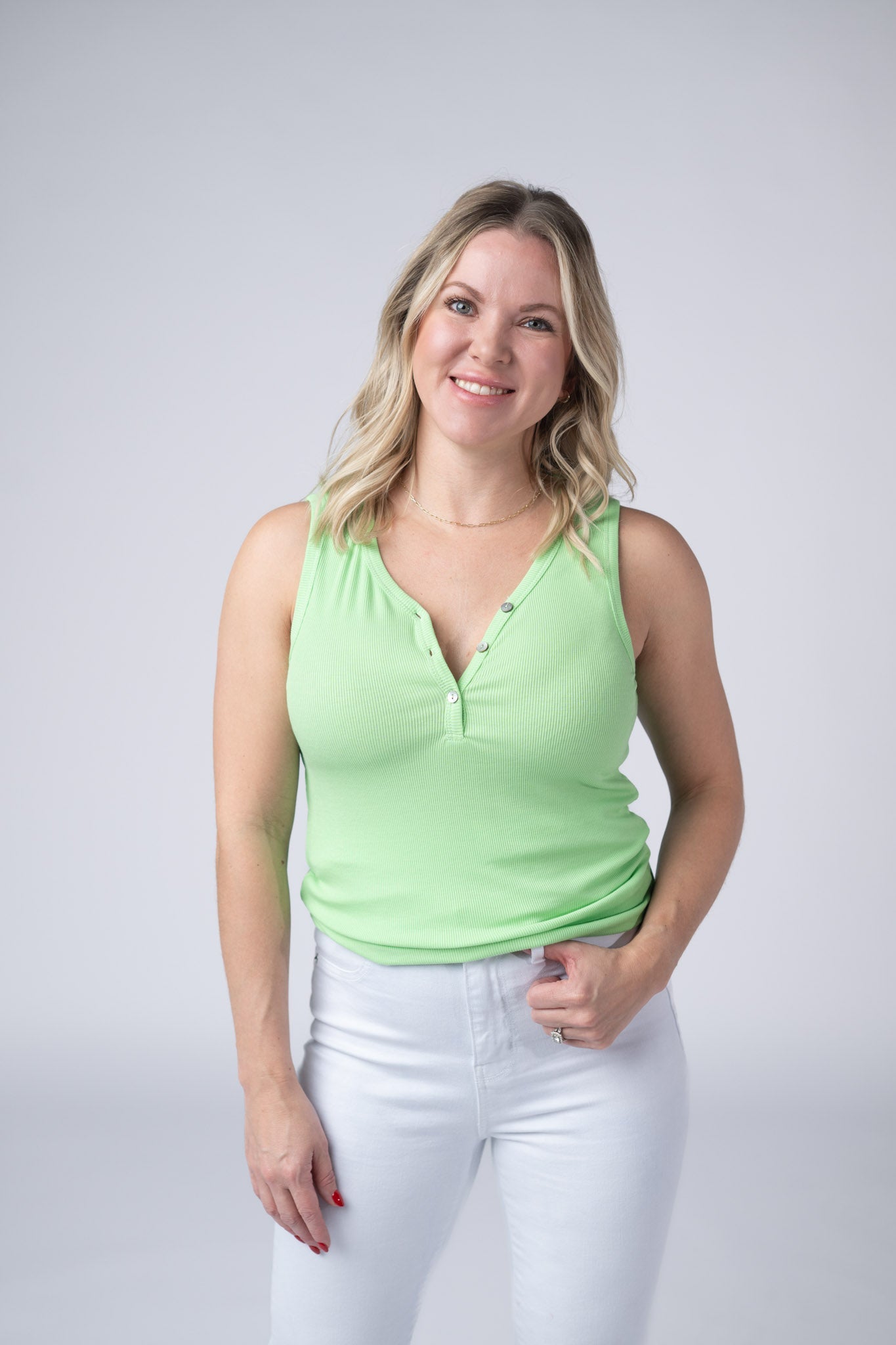 IN STOCK Addison Tank - Lime FINAL SALE