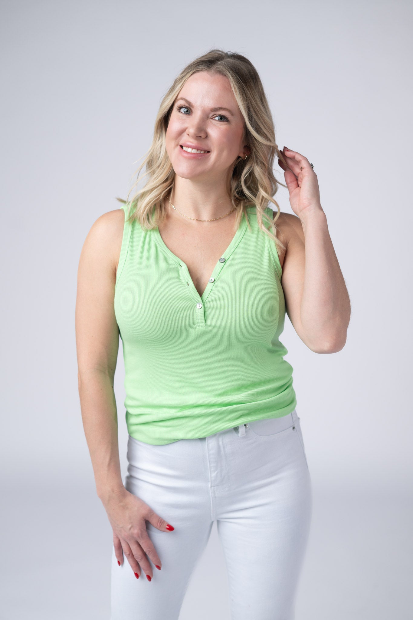 IN STOCK Addison Tank - Lime FINAL SALE