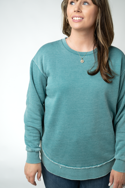 IN STOCK Vintage Wash Pullover - Teal