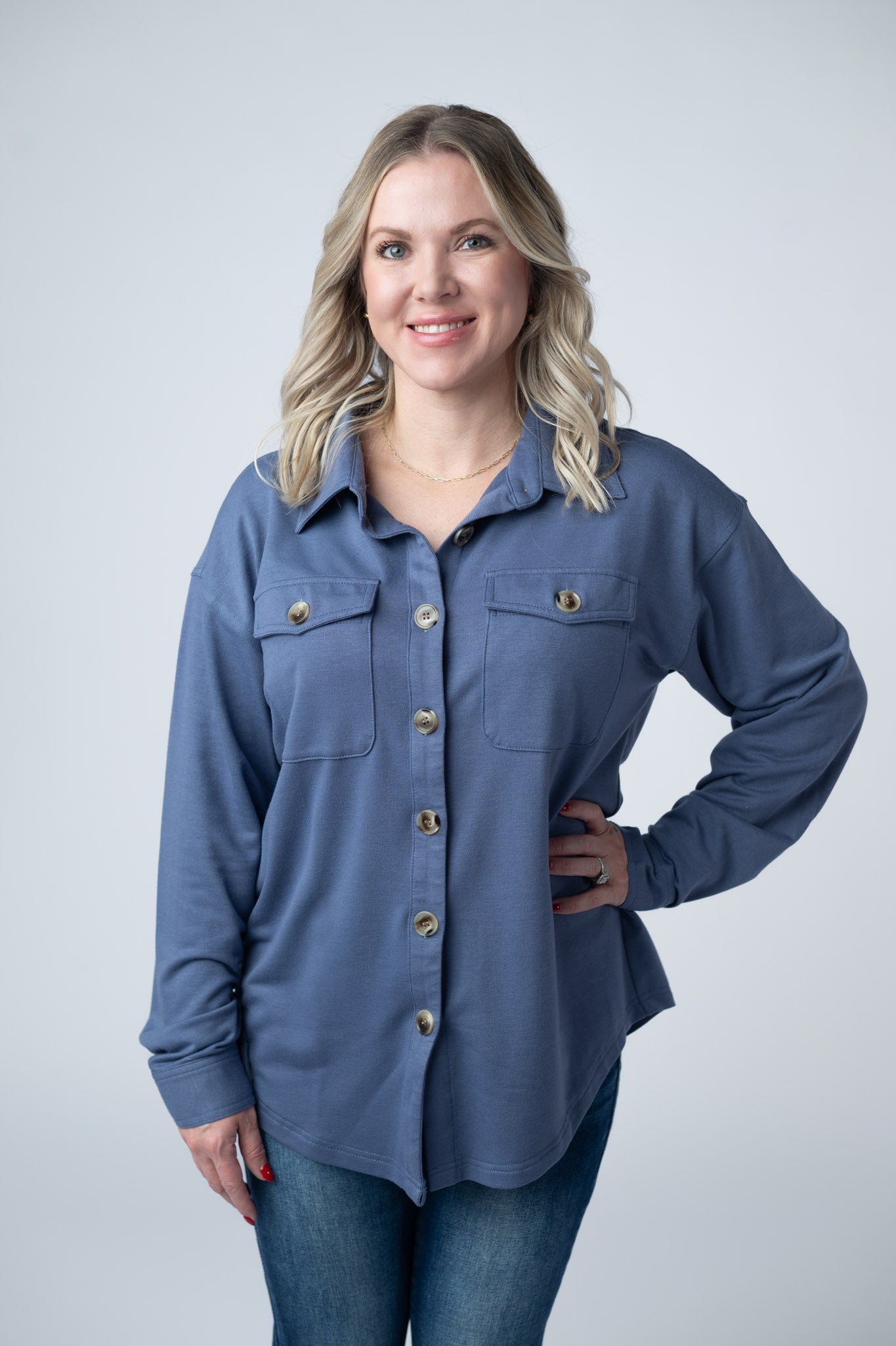 *Brenna Button Down Top - Denim*