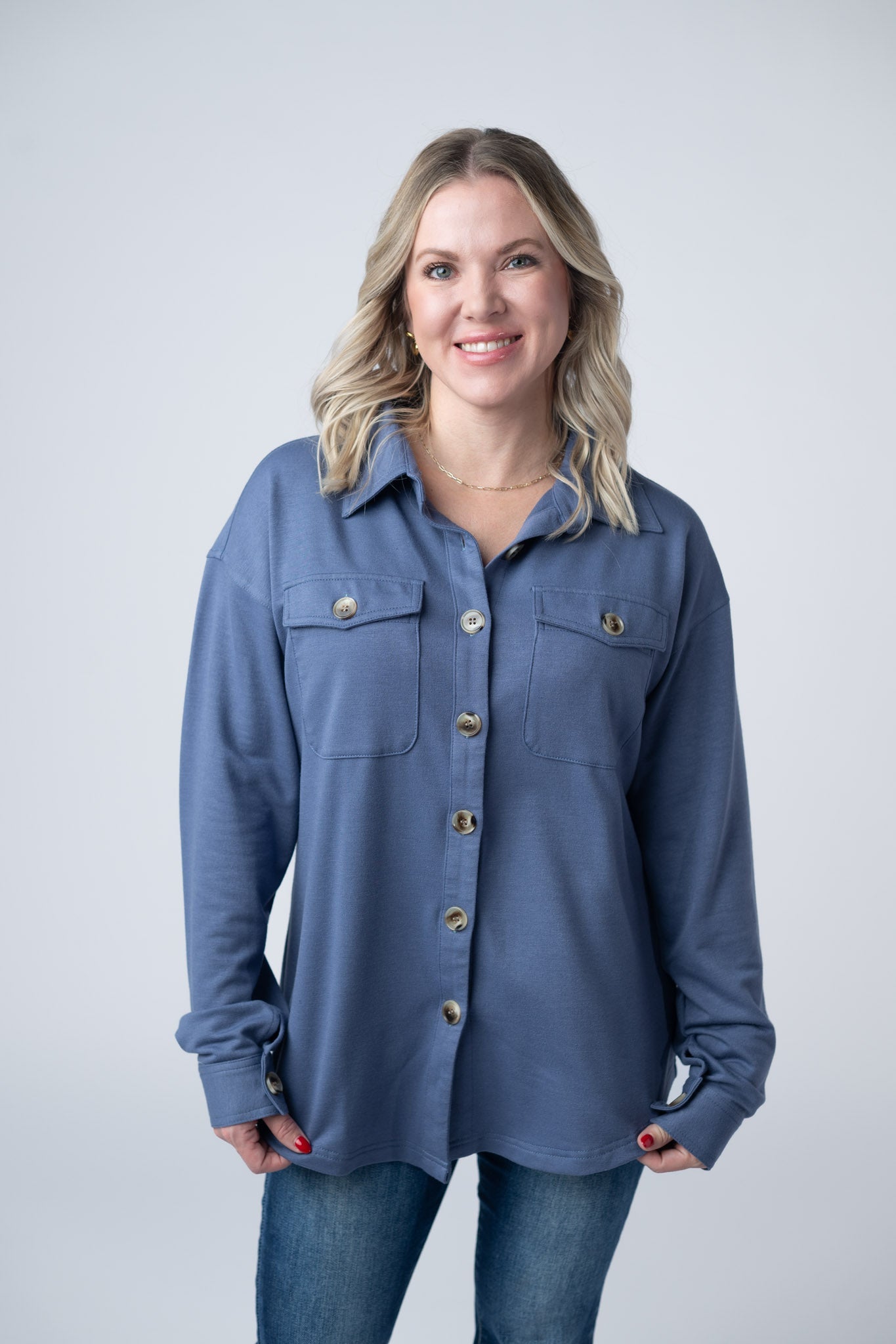 *Brenna Button Down Top - Denim*