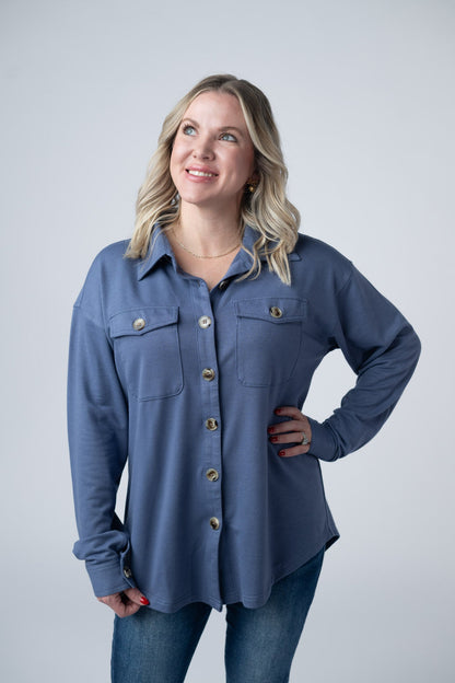 *Brenna Button Down Top - Denim*