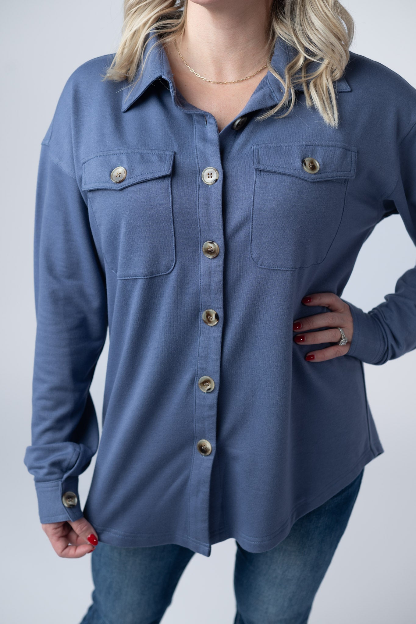 *Brenna Button Down Top - Denim*
