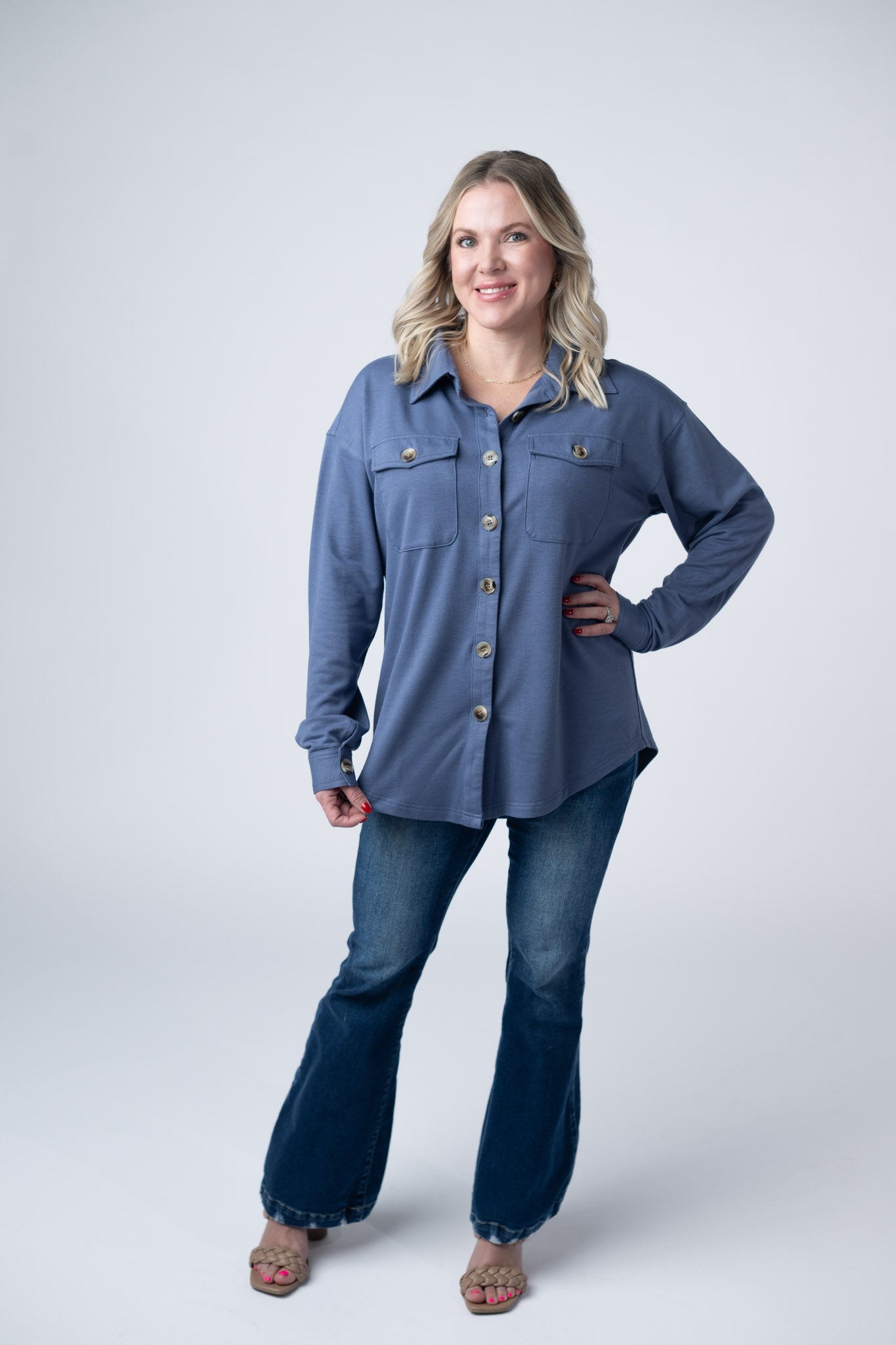 *Brenna Button Down Top - Denim*