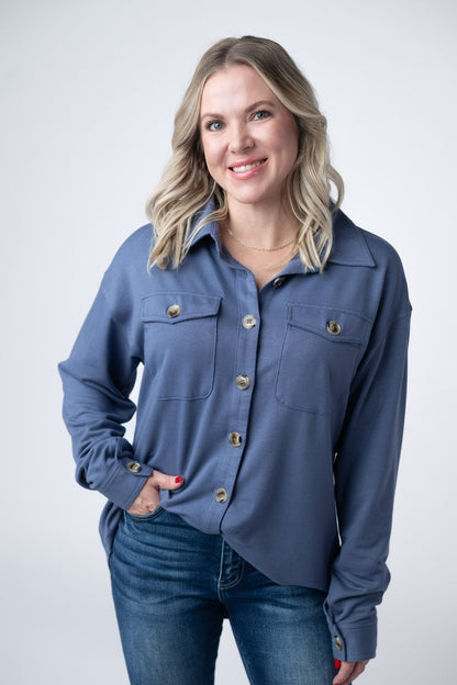 *Brenna Button Down Top - Denim*