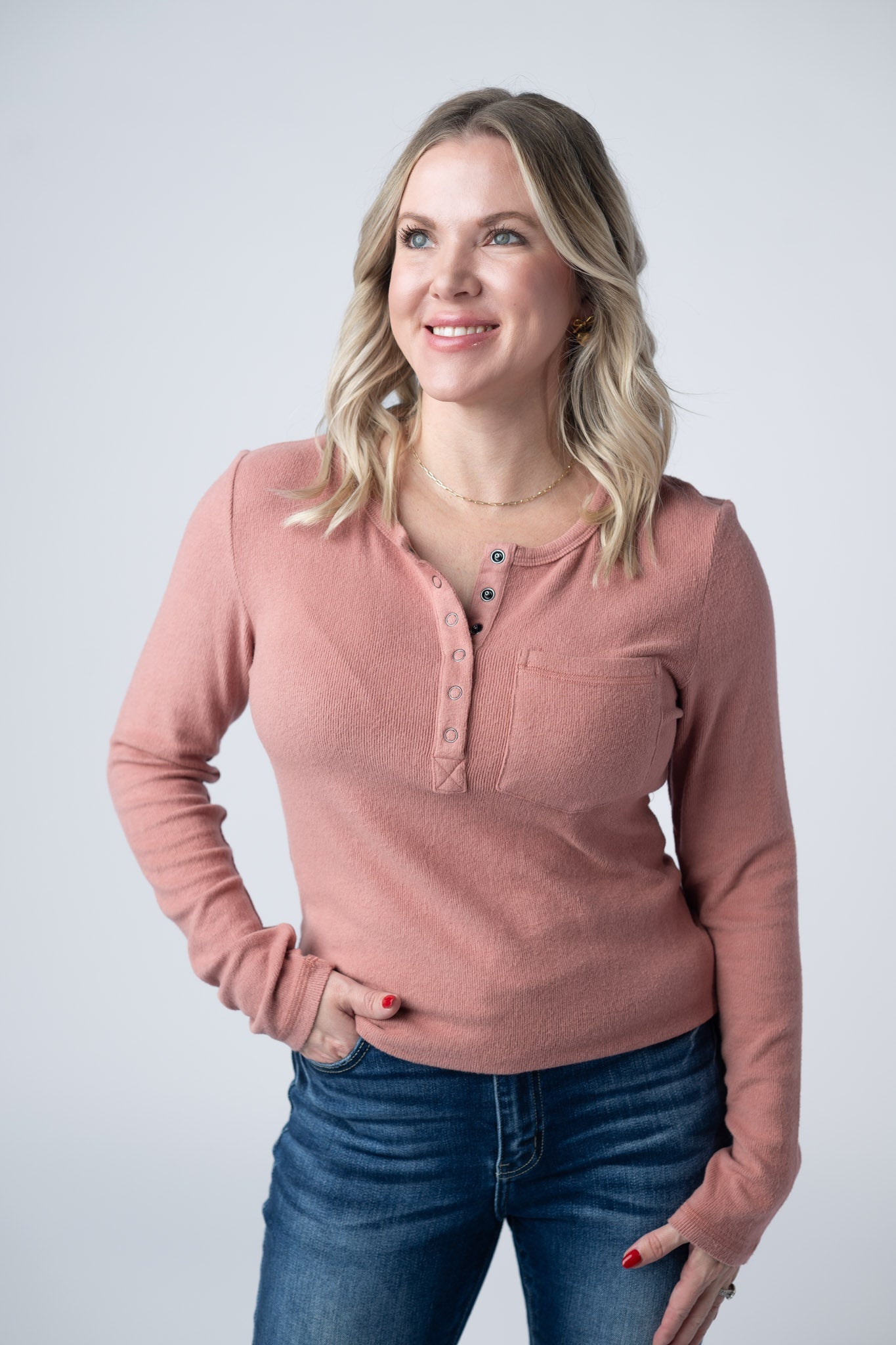 IN STOCK Georgia Long Sleeve Top - Rose FINAL SALE