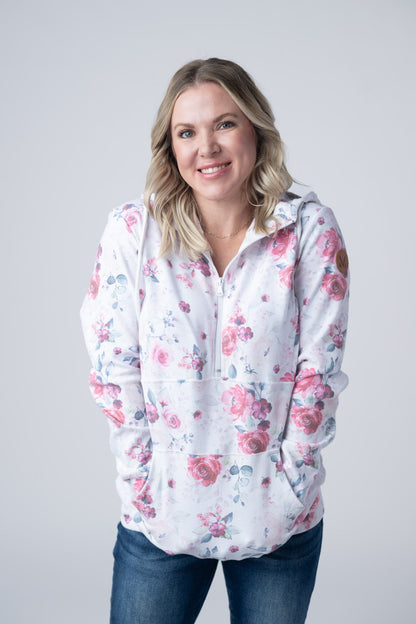 IN STOCK HalfZip Hoodie - Pink Bloom FINAL SALE