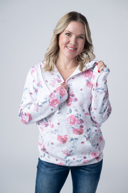 IN STOCK HalfZip Hoodie - Pink Bloom FINAL SALE