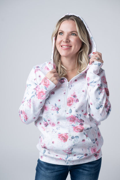 IN STOCK HalfZip Hoodie - Pink Bloom FINAL SALE