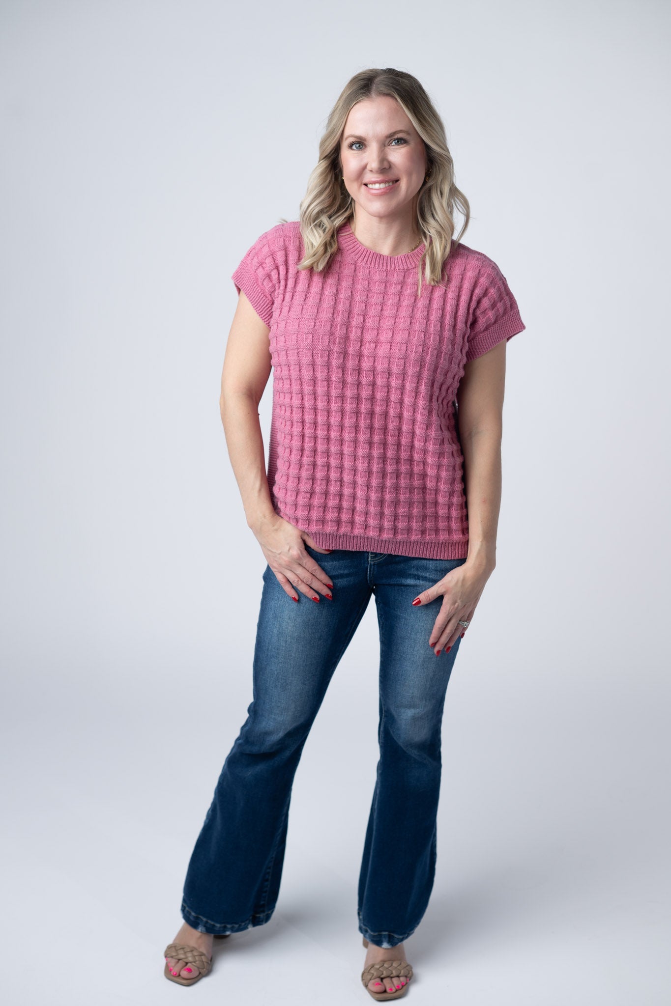 IN STOCK Kelly Knitted Top - Rose FINAL SALE