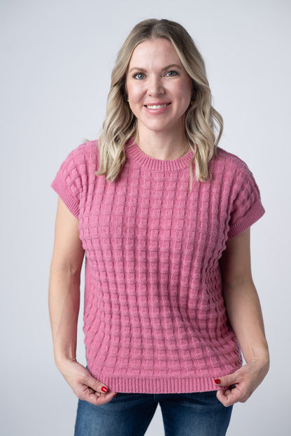 IN STOCK Kelly Knitted Top - Rose FINAL SALE