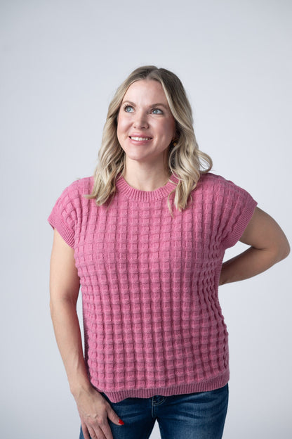 IN STOCK Kelly Knitted Top - Rose FINAL SALE
