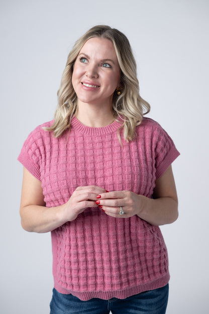 IN STOCK Kelly Knitted Top - Rose FINAL SALE