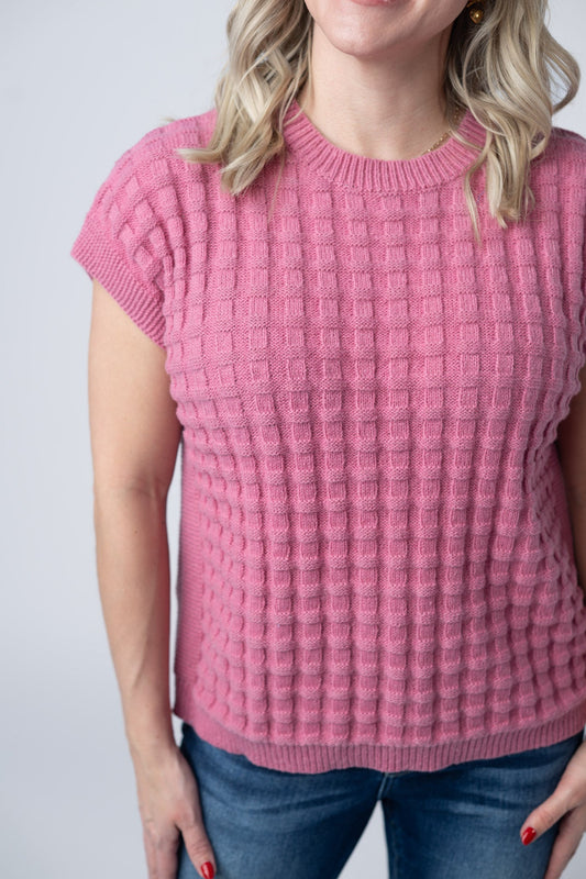 IN STOCK Kelly Knitted Top - Rose FINAL SALE