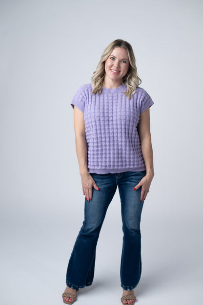 IN STOCK Kelly Knitted Top - Lavender FINAL SALE