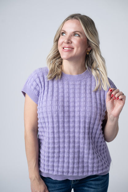 IN STOCK Kelly Knitted Top - Lavender FINAL SALE