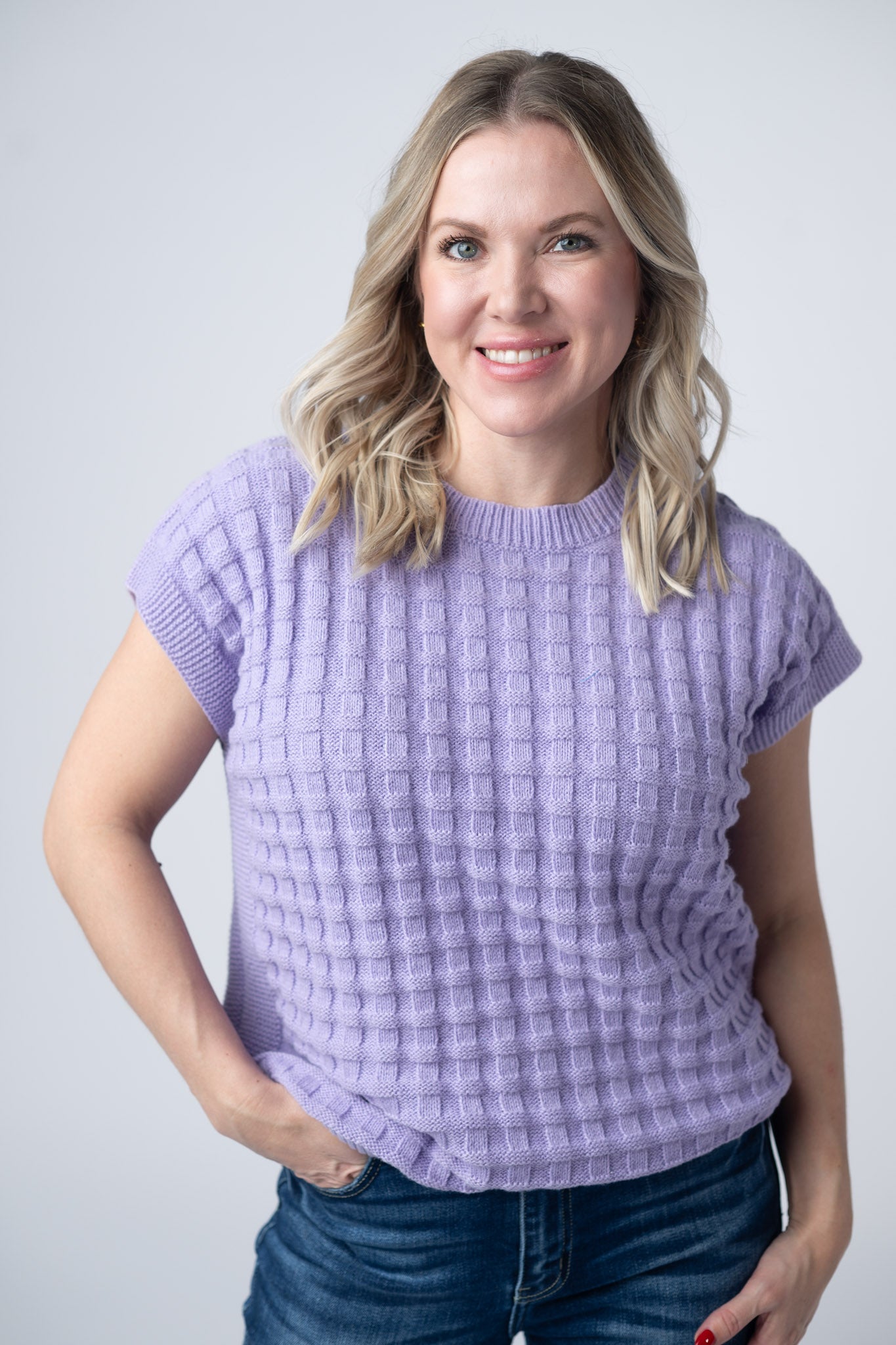 IN STOCK Kelly Knitted Top - Lavender FINAL SALE
