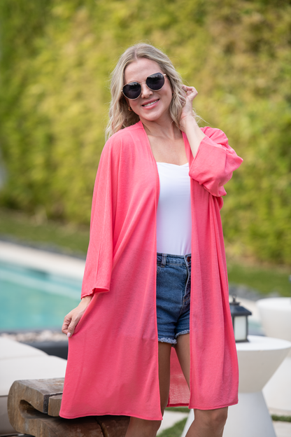 IN STOCK Ellie Cover-Up Kimono - Sunkissed Coral FINAL SALE
