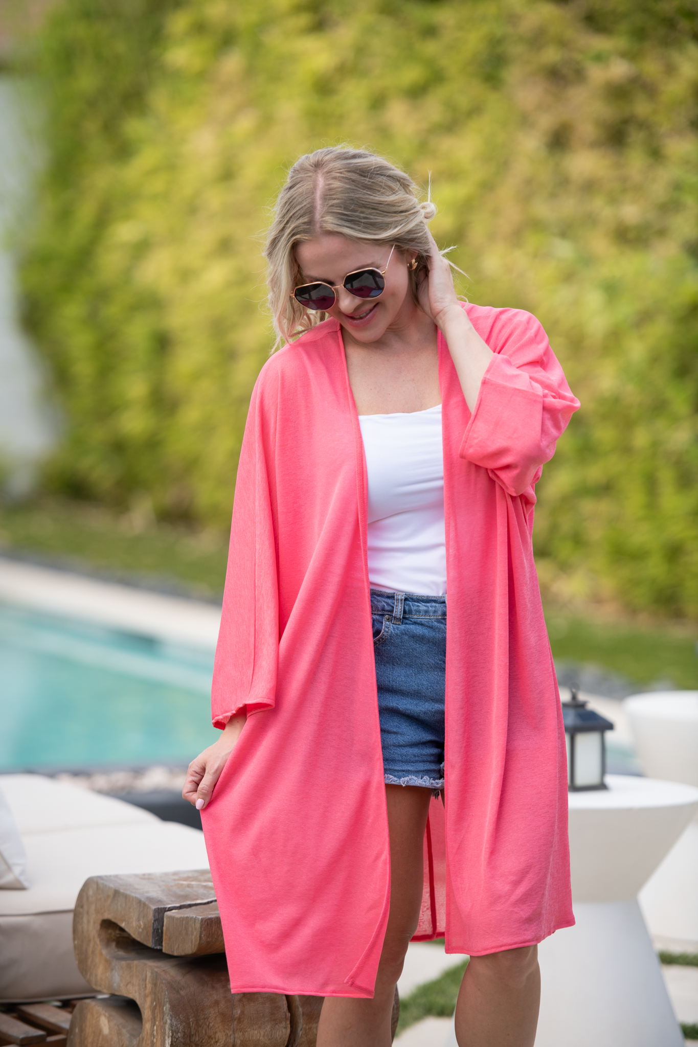 IN STOCK Ellie Cover-Up Kimono - Sunkissed Coral FINAL SALE