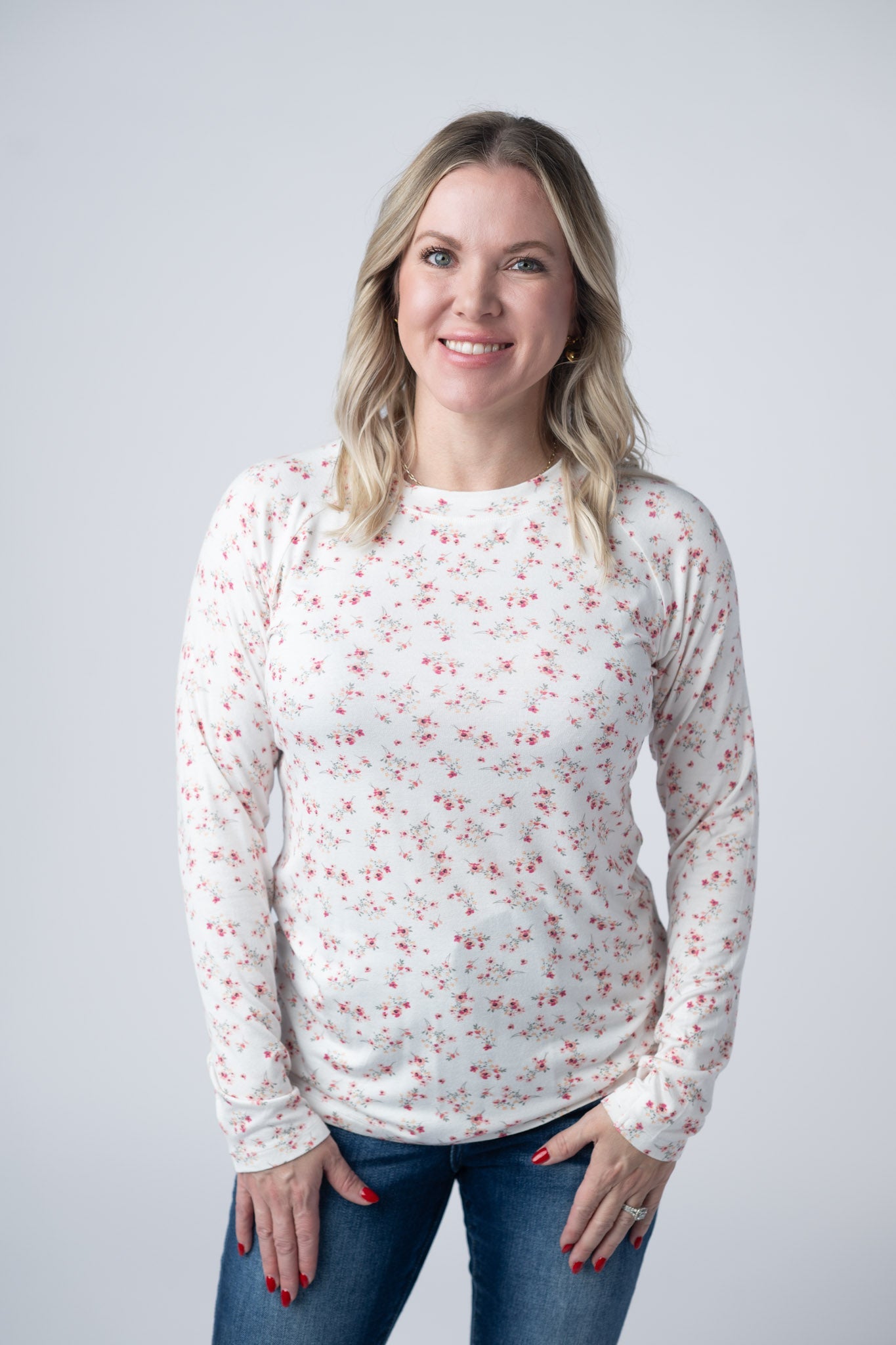IN STOCK Blair Long Sleeve Top - Micro Pink Floral FINAL SALE