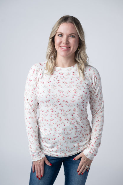 IN STOCK Blair Long Sleeve Top - Micro Pink Floral FINAL SALE