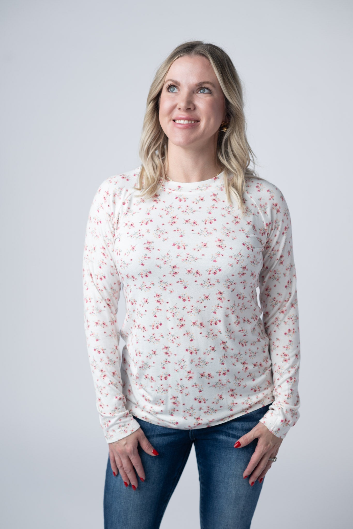 IN STOCK Blair Long Sleeve Top - Micro Pink Floral FINAL SALE