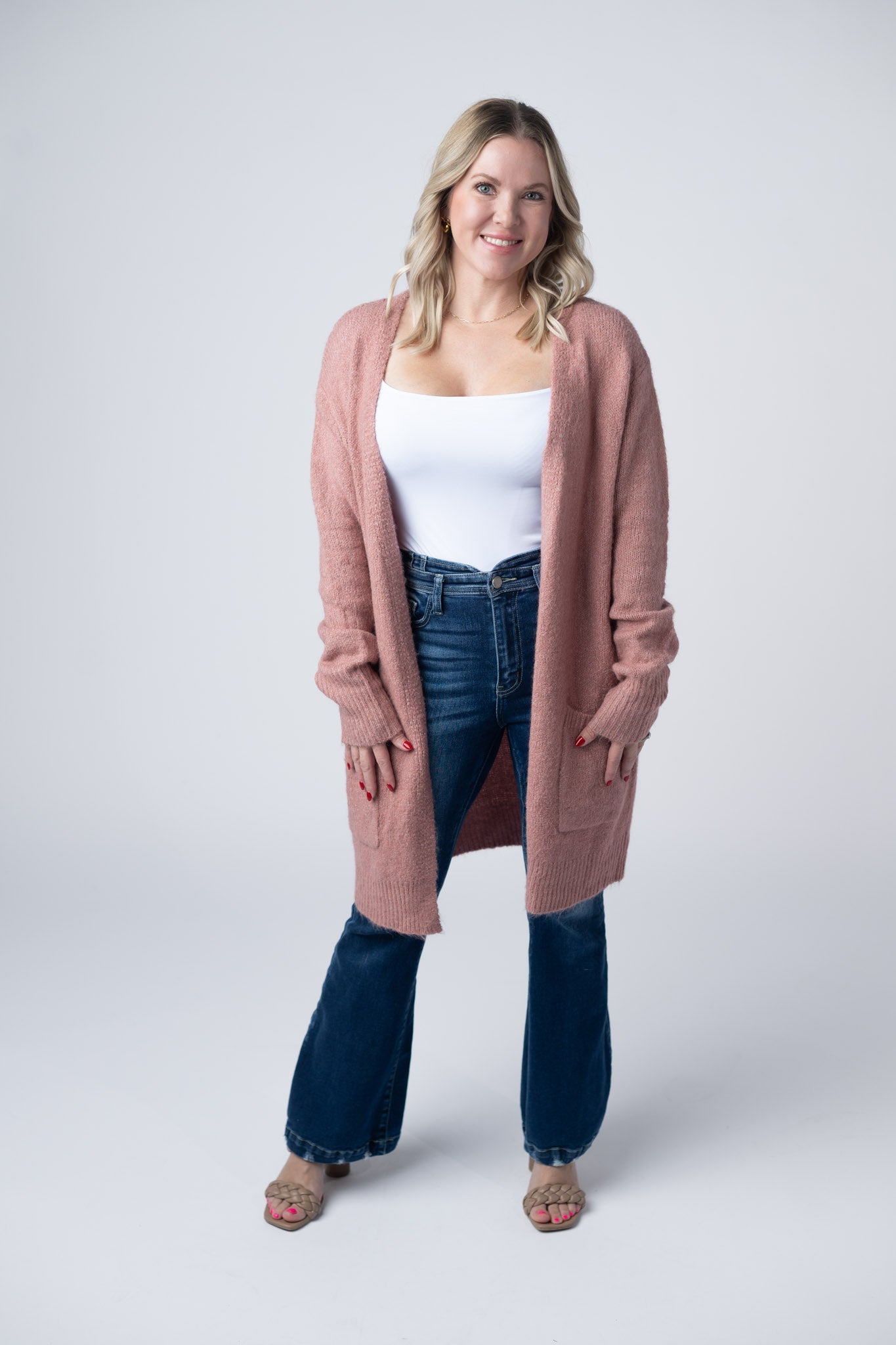 IN STOCK Madison Cozy Cardigan - Dusty Rose FINAL SALE