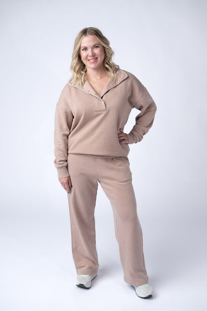 IN STOCK Jesse Vintage Wash Snap Pullover - Tan FINAL SALE