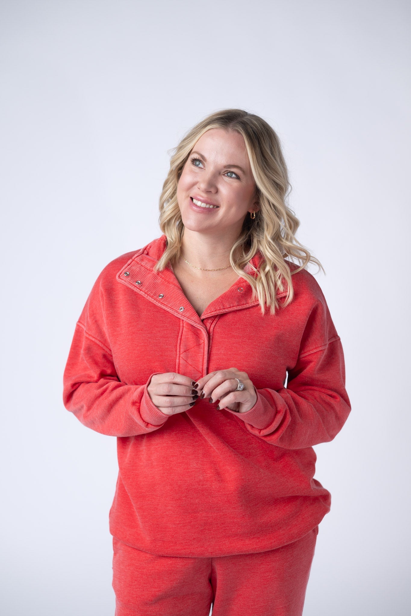 IN STOCK Jesse Vintage Wash Snap Pullover - Red FINAL SALE