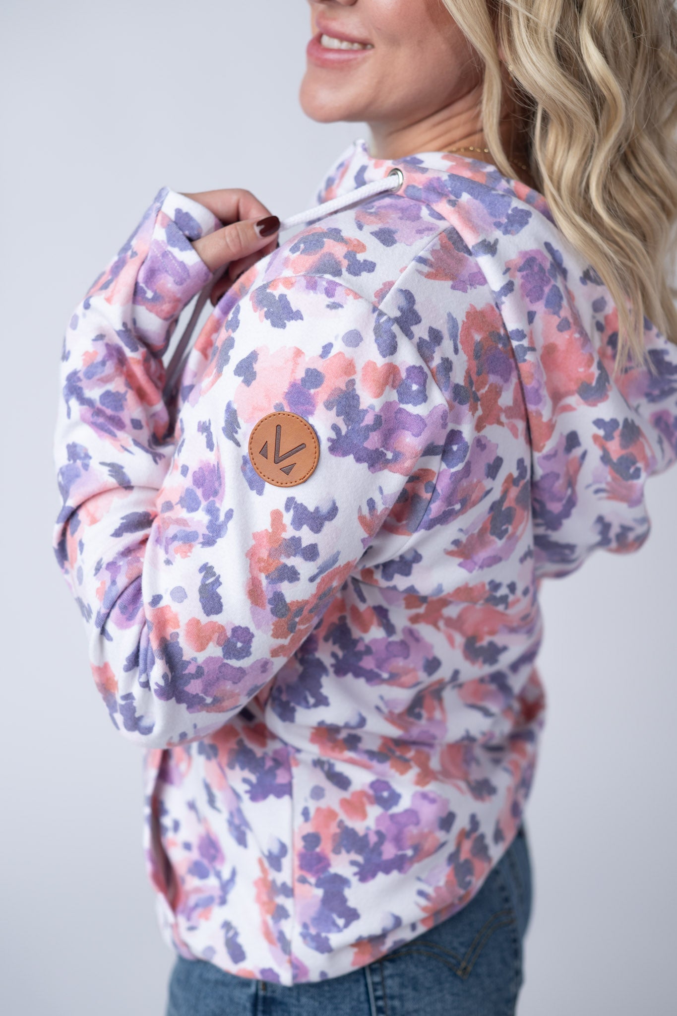 IN STOCK HalfZip Hoodie - Purple Abstract FINAL SALE