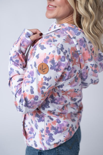 IN STOCK HalfZip Hoodie - Purple Abstract FINAL SALE