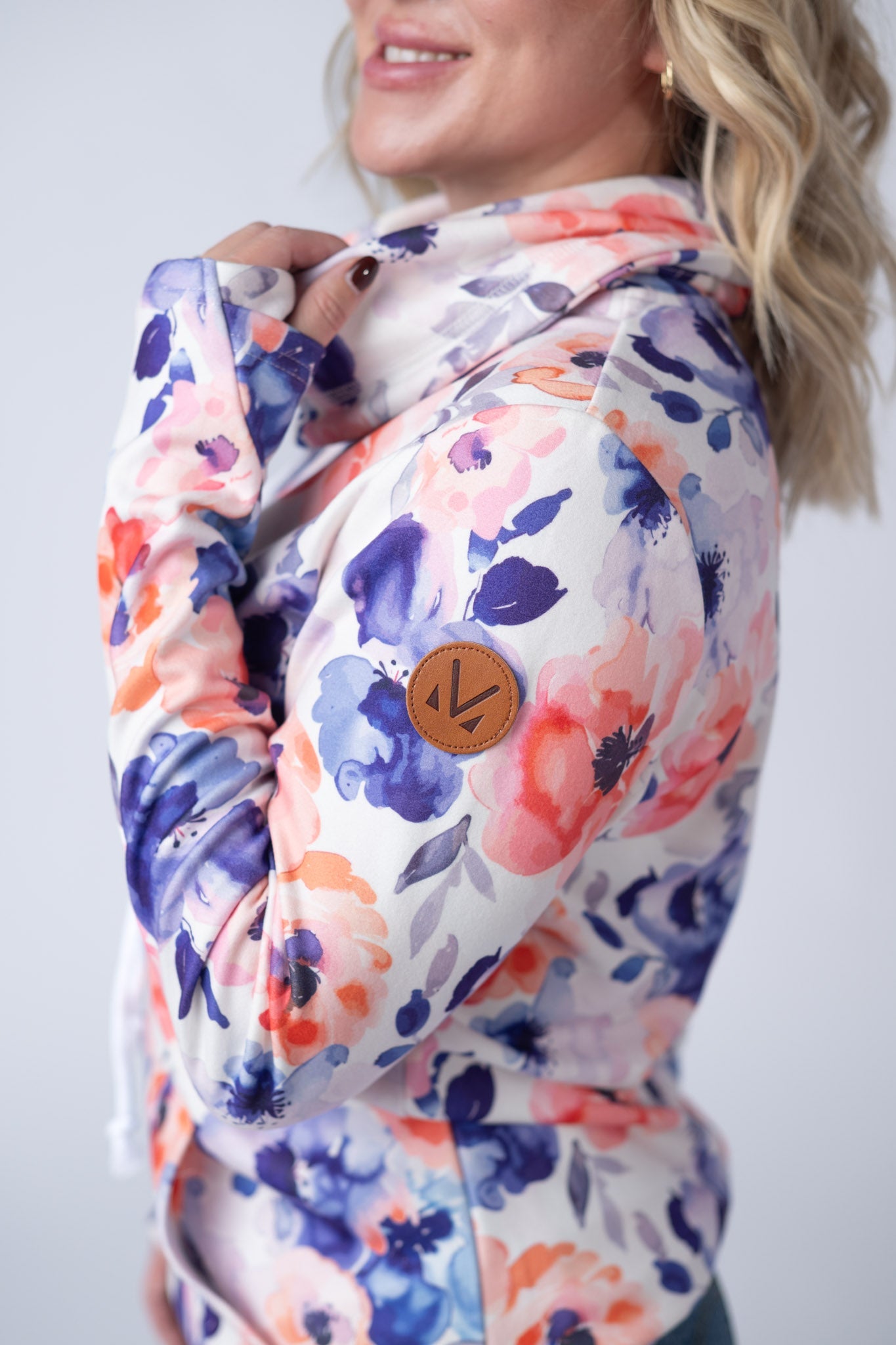 IN STOCK Soft Funnel Neck - Sunset Watercolor Floral FINAL SALE