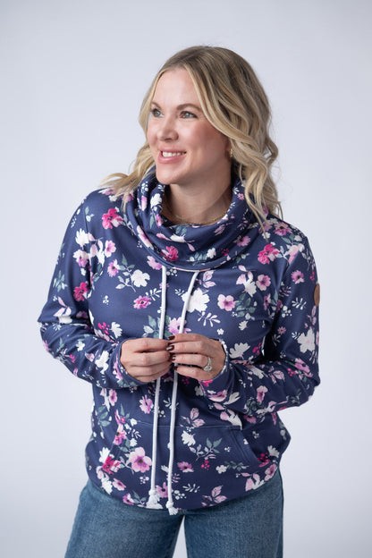 *Soft Funnel Neck - Navy Floral*