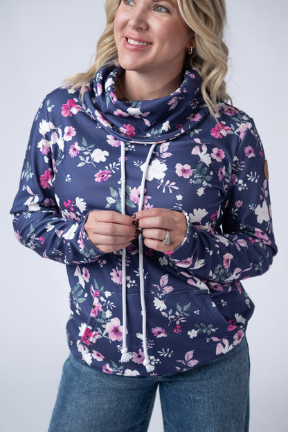 *Soft Funnel Neck - Navy Floral*