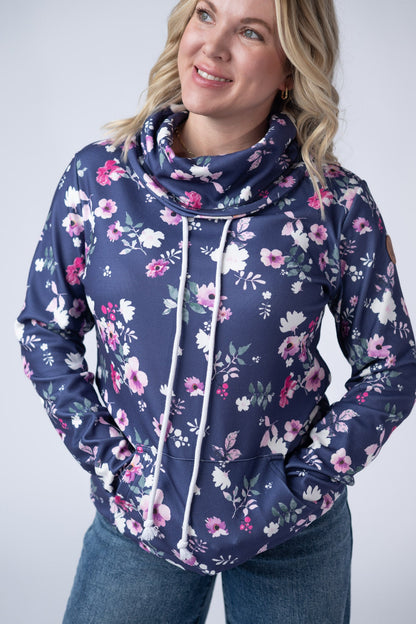 *Soft Funnel Neck - Navy Floral*