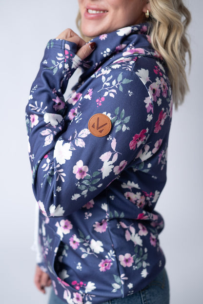 *Soft Funnel Neck - Navy Floral*