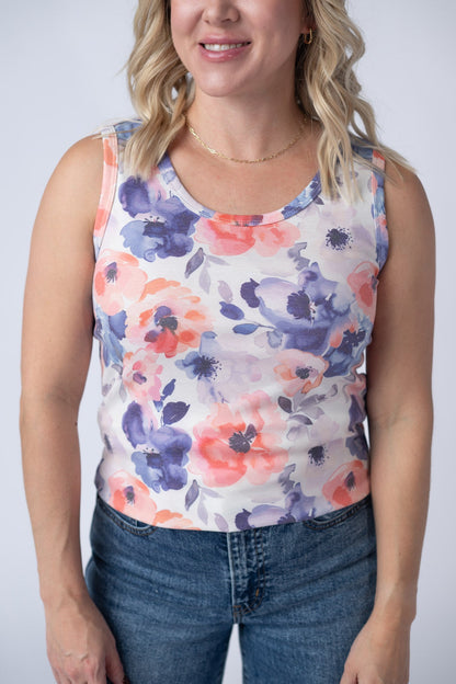 IN STOCK Ava Tank - Sunset Watercolor Floral