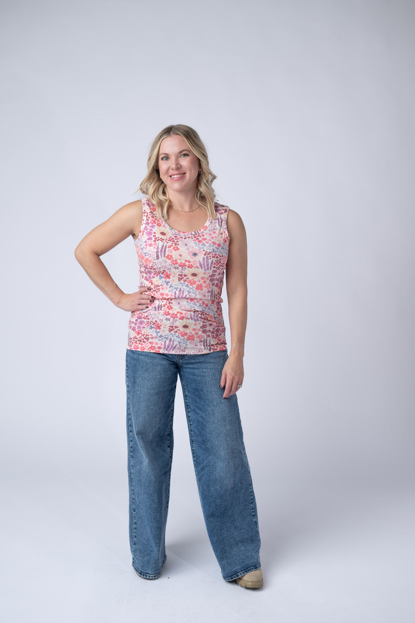 IN STOCK Ava Tank - Coral Sunset Floral FINAL SALE
