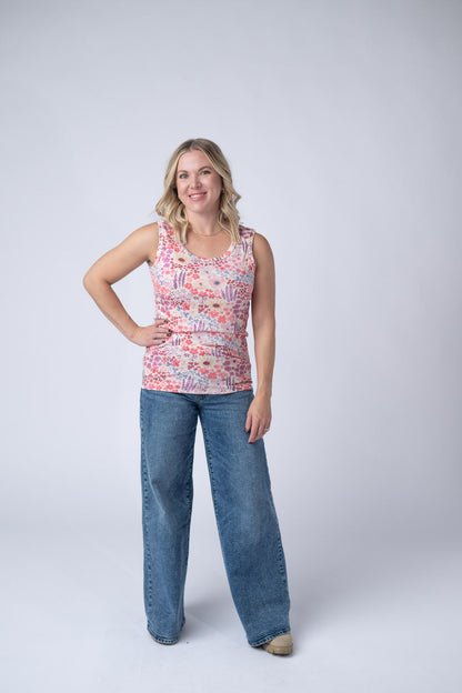 IN STOCK Ava Tank - Coral Sunset Floral FINAL SALE