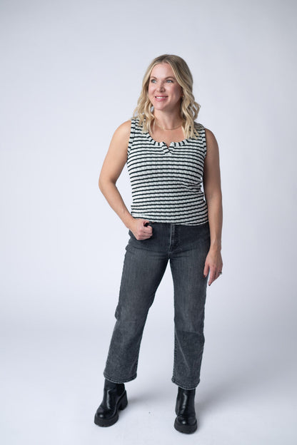 IN STOCK Stella Striped Tank - Black FINAL SALE