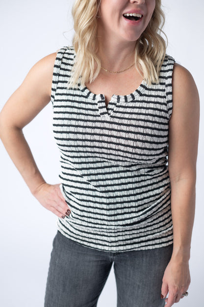 IN STOCK Stella Striped Tank - Black FINAL SALE